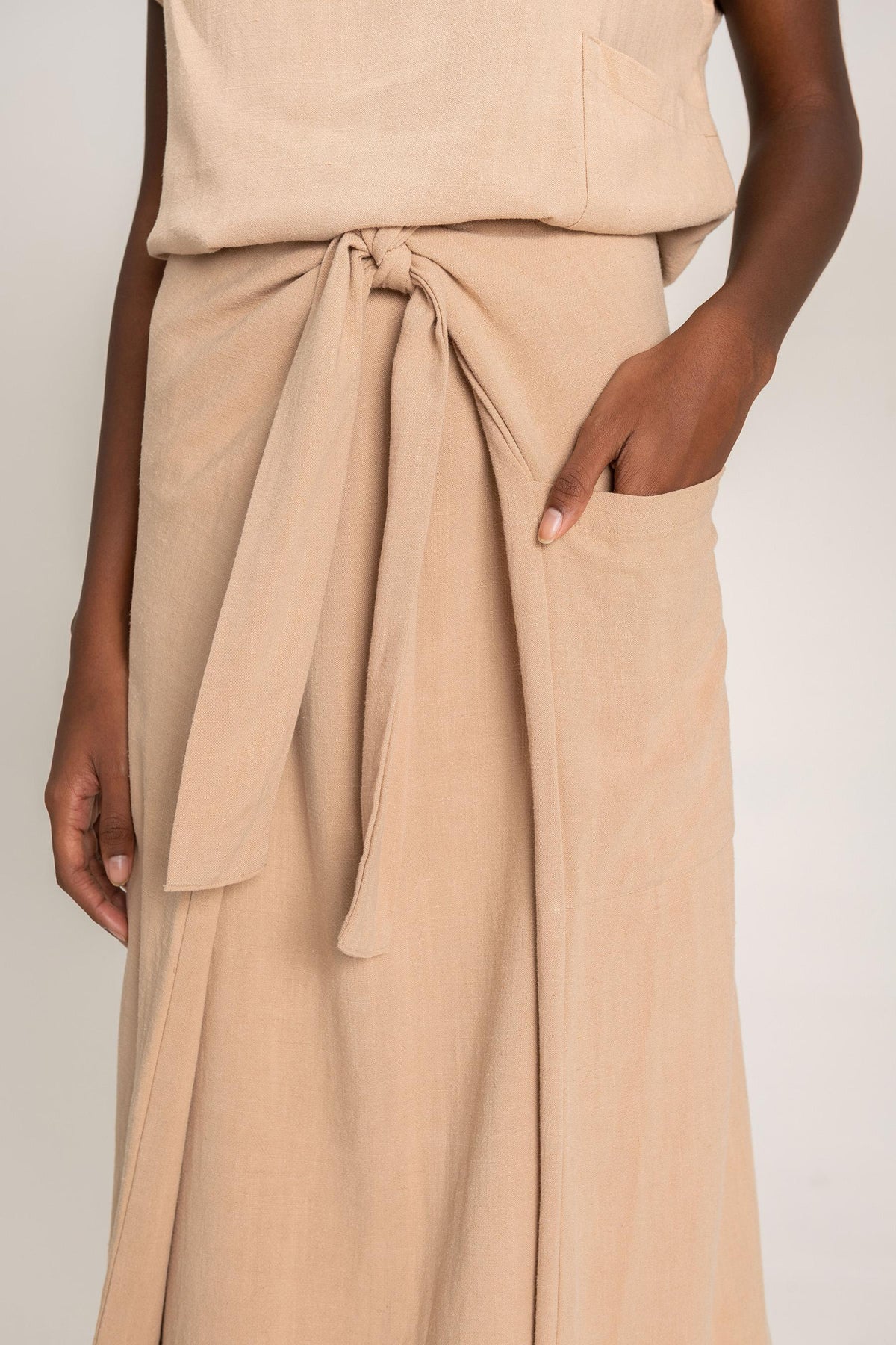 Stone Midi Tie Skirt